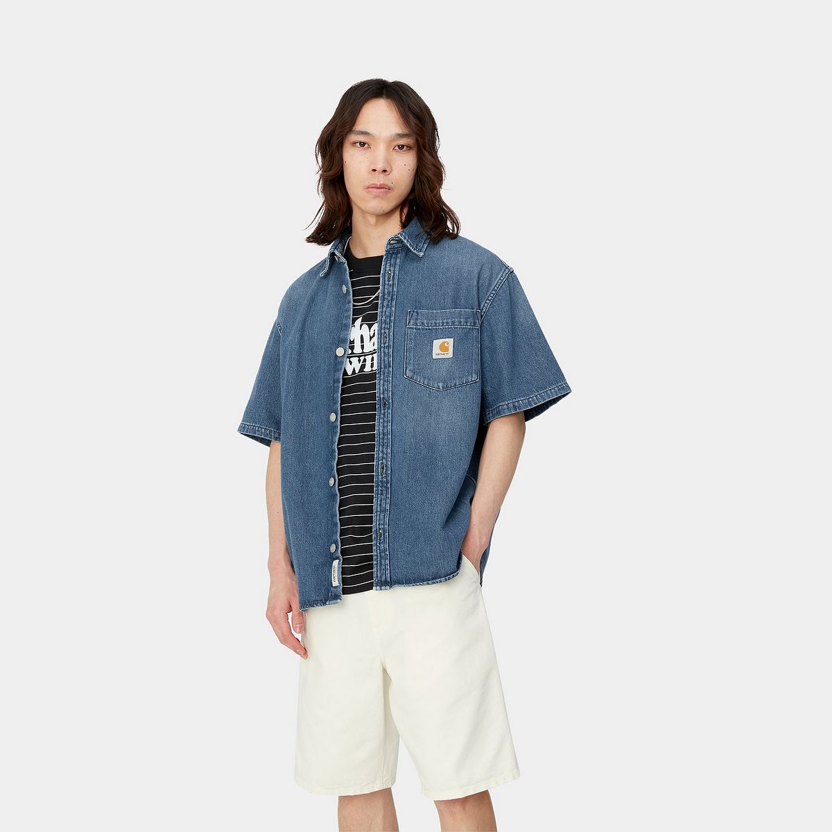 Риза Carhartt WIP S/S Ody Shirt Синьо | I033347_01_4L, 1