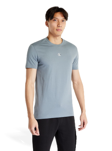 Тениска CALVIN KLEIN Micro Monologo Short Sleeve Tee Overcast Grey Сиво | J30J322466 PN6