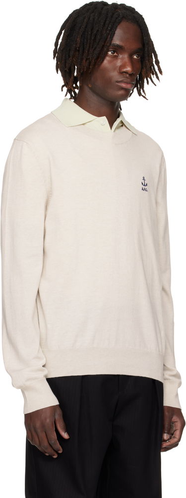Пуловер A.P.C. A.P.C. Gabin Anchor Logo Knit Sweater Бежово | COGDK-H23412, 1