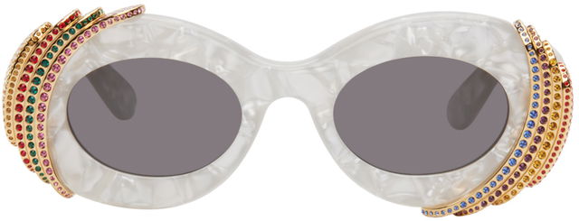 Oval Sunglasses with Pavé Crystals