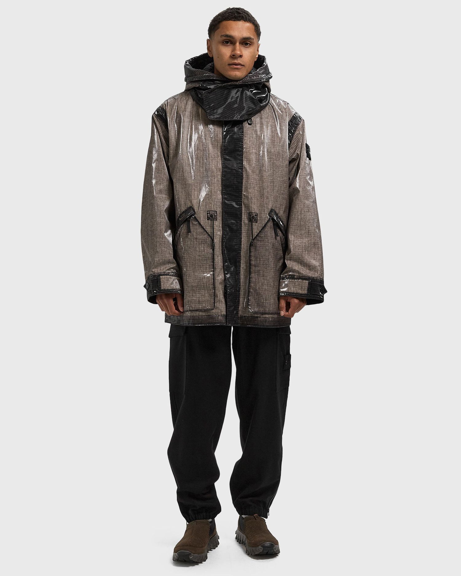 Карго панталони Stone Island Fleece Cargo Trousers with Elastic Waist and Zipped Cuffs Черно | K2S153100021S0F24.V0029, 1