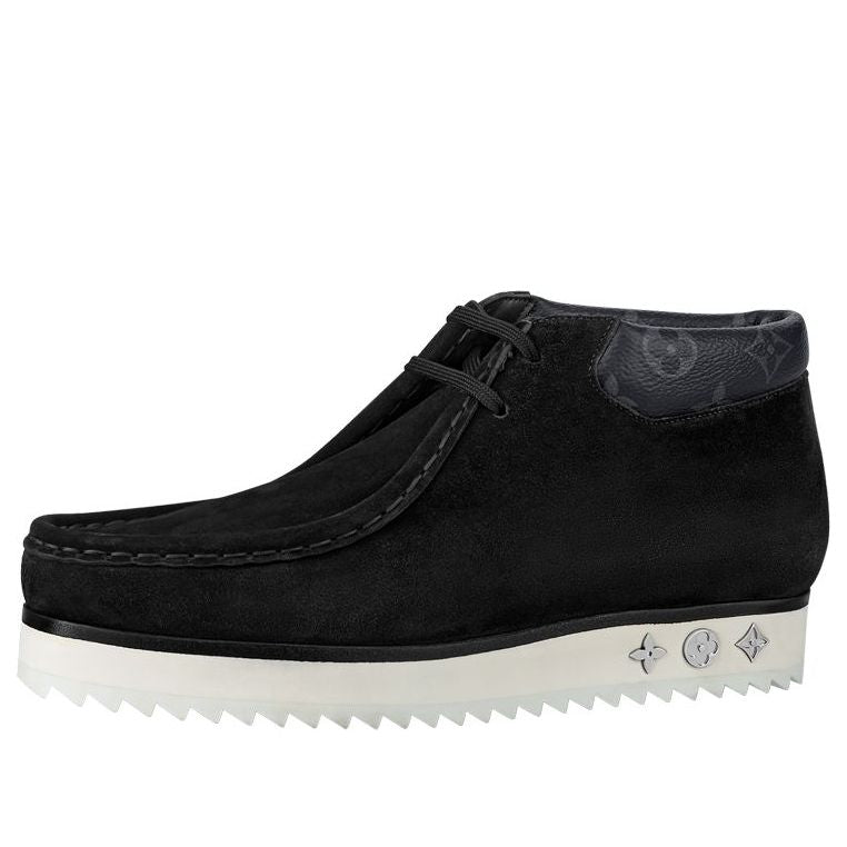 Кецове и обувки Louis Vuitton Monogram Collar Suede Boots Черно | 1A8JSZ