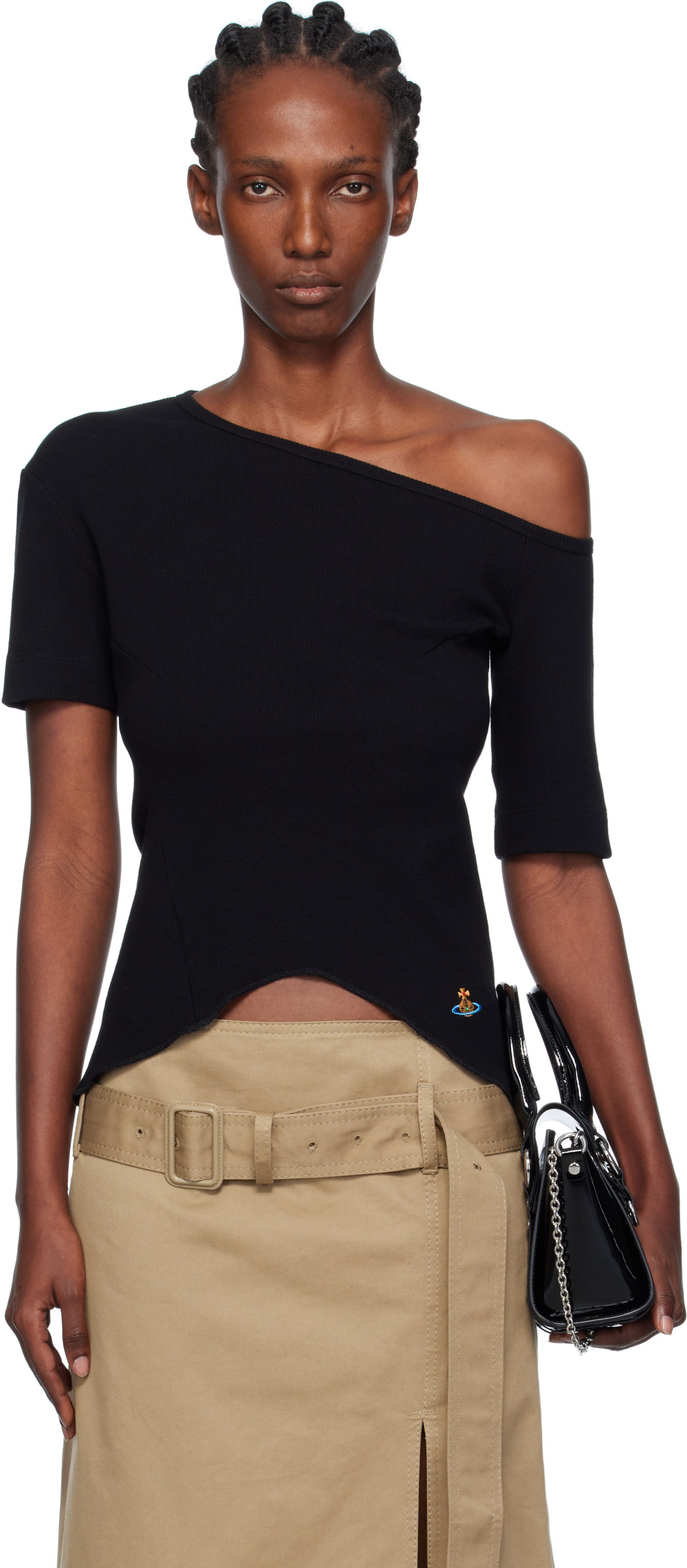Тениска Vivienne Westwood Vivienne Westwood Asymmetrical Shoulder T-Shirt Черно | 1G010010-J009C-, 0