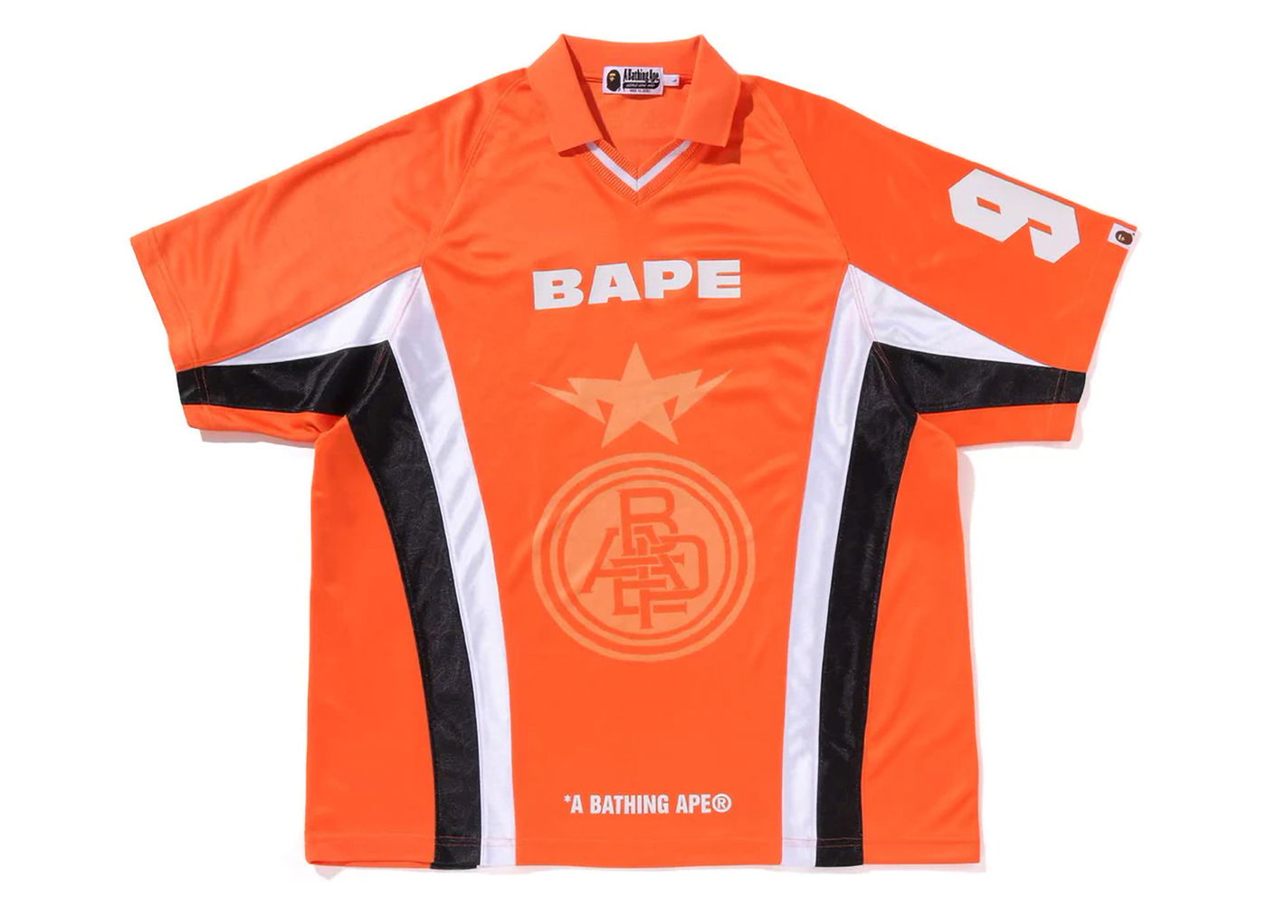 Фланелка BAPE BAPE Multi Logo Relaxed Fit Soccer Jersey Orange Оранжево
 | 1K80-109-308, 0