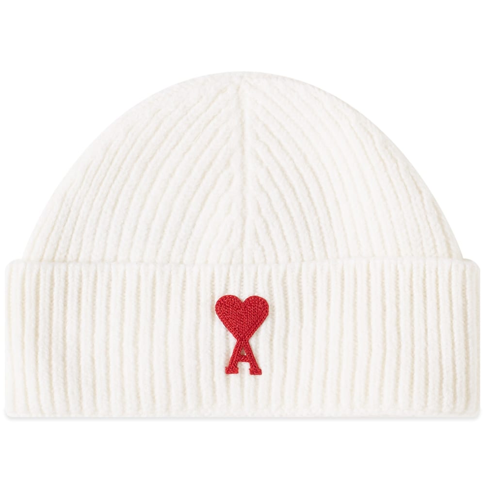 Шапка AMI A Heart Logo Beanie Бяло | UHA235-018-154, 0