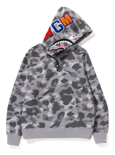 Суитчър BAPE Honeycomb Camo Shark Full Zip Hoodie Сиво | 1J30-115-009