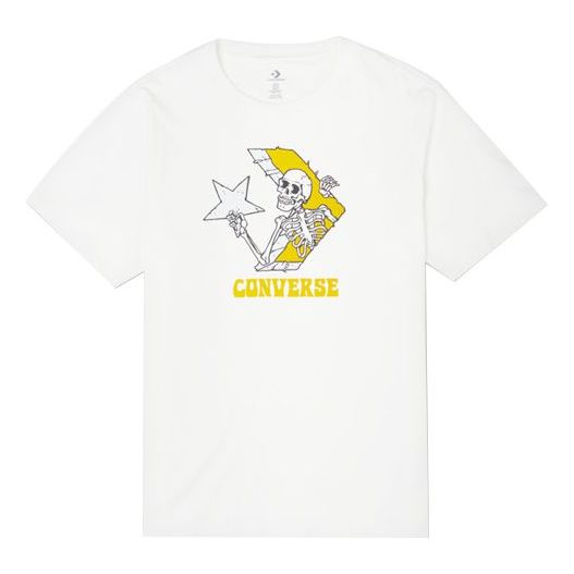 Тениска Converse Skeleton Printing Knit T-Shirt Бяло | 10022195-A01