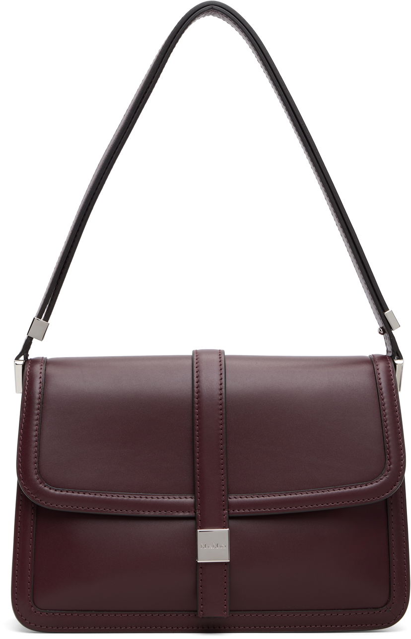 Чанта през рамо Max Mara Bianca Leather Shoulder Bag Бургунди | 2524516172600