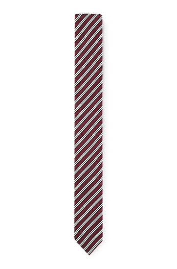 Аксесоари BOSS Diagonal Stripe Silk-Blend Tie Бургунди | 50551722, 0