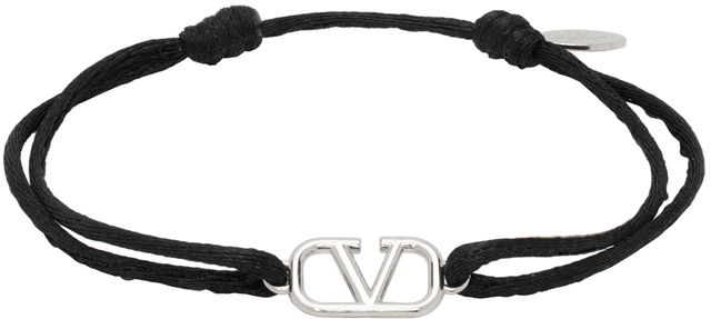 Garavani Black VLogo Signature Cotton Bracelet