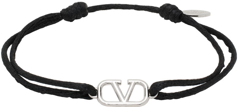 Гривна Valentino Garavani Black VLogo Signature Cotton Bracelet Черно | 5Y2J0M96DTK