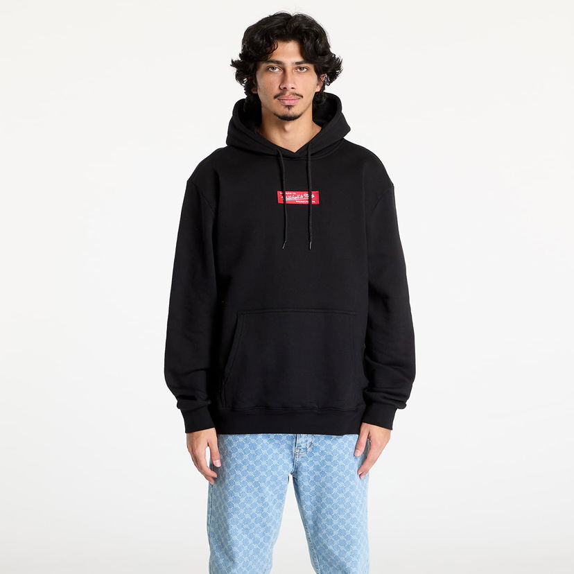 Суитчър Mitchell & Ness Box Logo Black Hoodie Черно | FPHD7886-MNNYYPPPBLCK