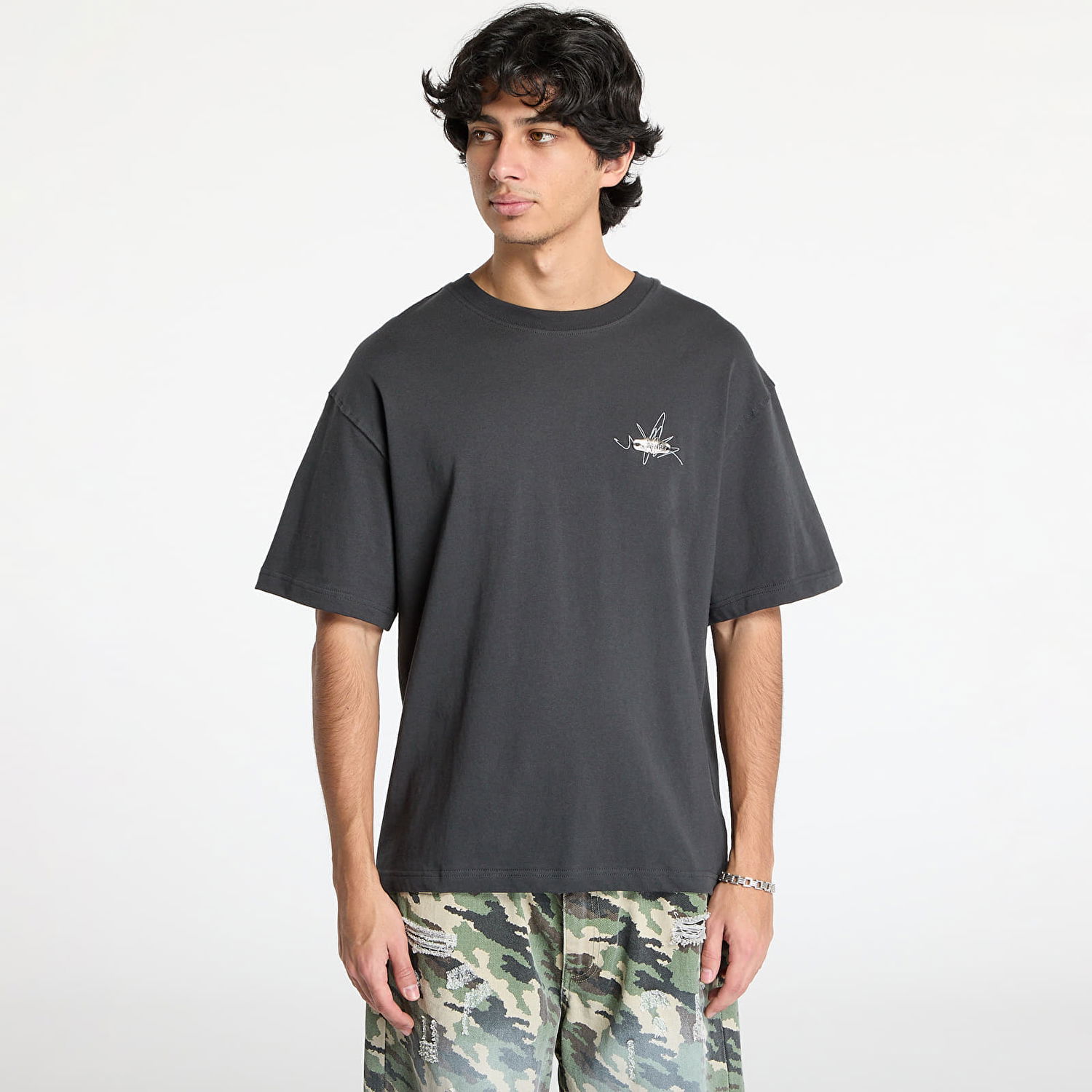 Тениска Footshop FTSHP Everyday T-Shirt Pebble Черно | FTSHP_445, 0