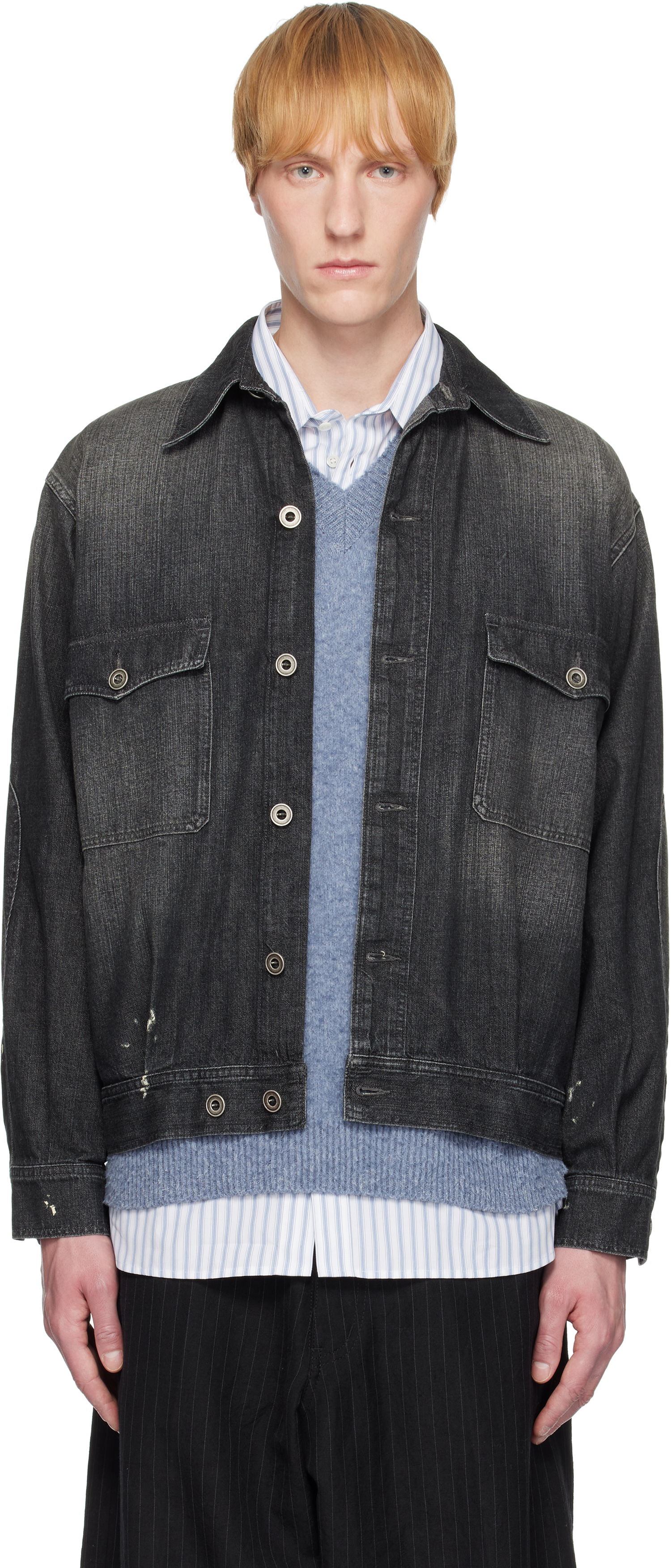 Яке Maison Margiela Maison Margiela Distressed Denim Jacket Черно | S50AM0649 M30025, 0
