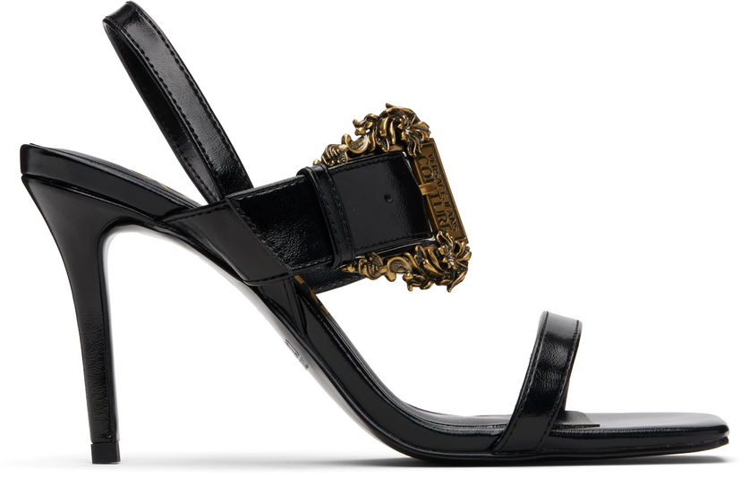 Кецове и обувки Versace Versace Jeans Couture Baroque Buckle Emily Sandals Черно | E79VA3S71_EZSC35