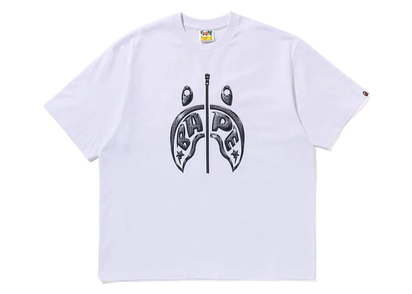 Тениска BAPE BAPE Mad Shark Photo Print Relaxed Fit Tee White Бяло | 1K30-110-333