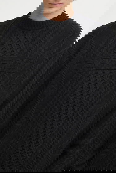 Пуловер Carhartt WIP Shawn Cable Knit Crew Neck Sweater Черно | I035418.89XX, 3