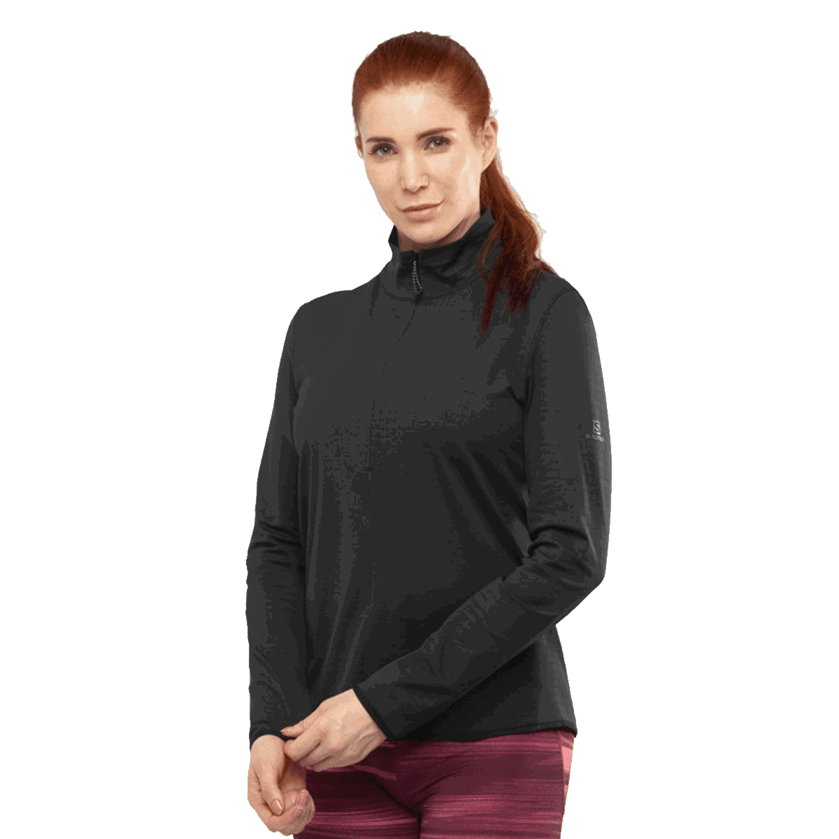 Тениска Salomon Salomon Outrack HZ Mid Women's Half Zip Top Черно | LC1358700, 0