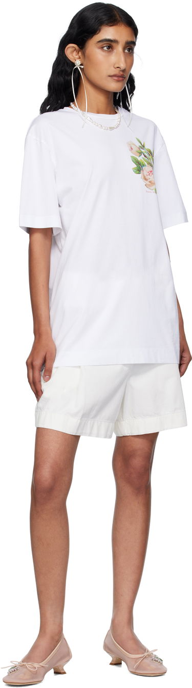 Тениска Simone Rocha Simone Rocha Rose Bouquet Graphic T-Shirt Бяло | 5195P53-W 0569, 3