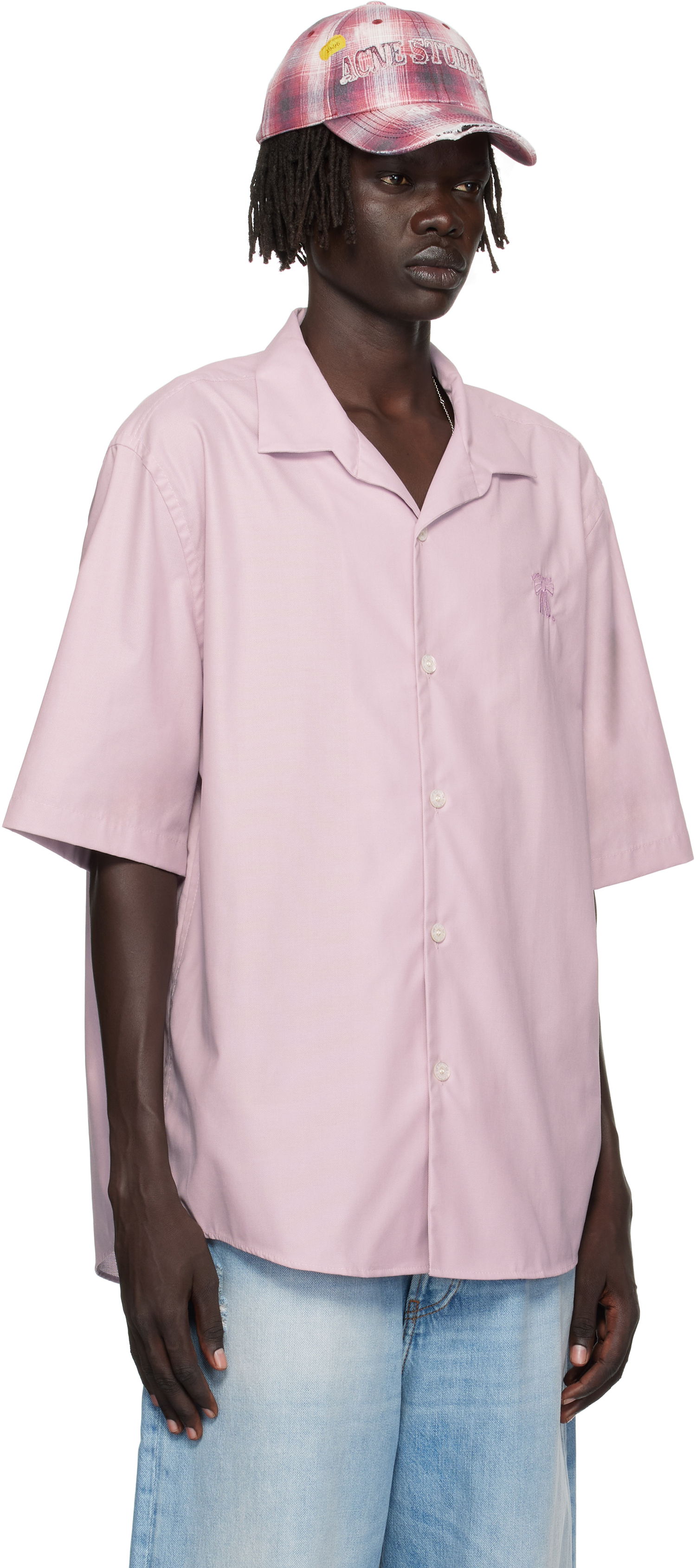 Риза Acne Studios Acne Studios Button-Up Camp Collar Shirt Розово | BB0634-, 1