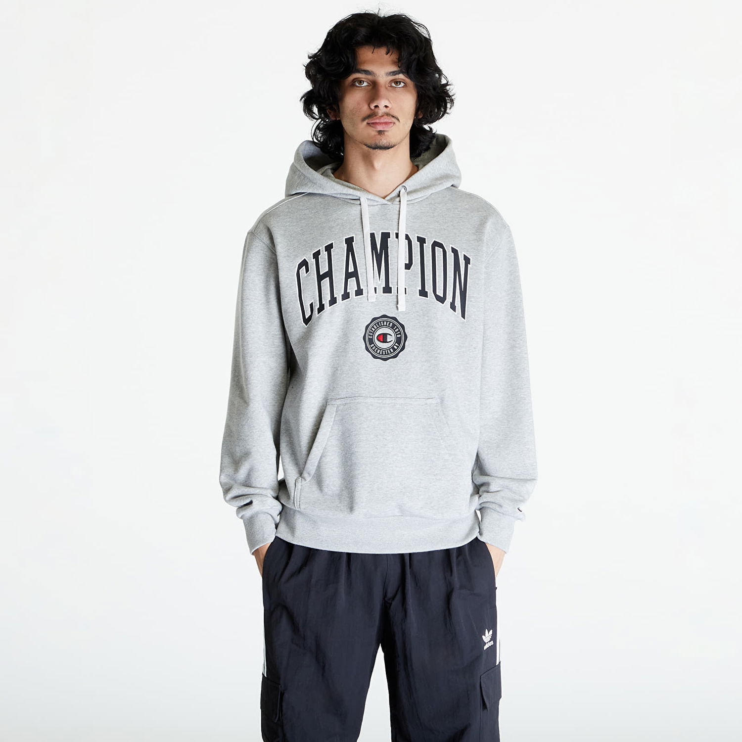 Суитчър Champion Men's hoodie Hooded Sweatshirt Gray Сиво | 219830 CHA EM031, 0