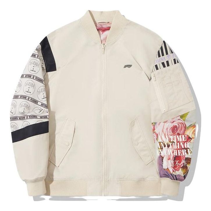 Яке бомбър Li-Ning PLEASURES Graphic Bomber Jacket Бежово | AJDT753-2