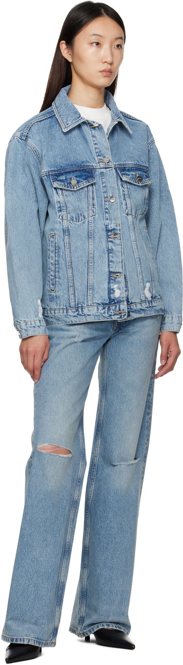 Дънки Anine Bing Anine Bing Hugh Distressed Wide Leg Jeans Синьо | A-06-10852-WHD51, 3