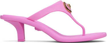 Грижа за обувките Versace Versace Pink Alia Rubber Thong 55 Heeled Sandals Розово | 1020961_1A10983, 0