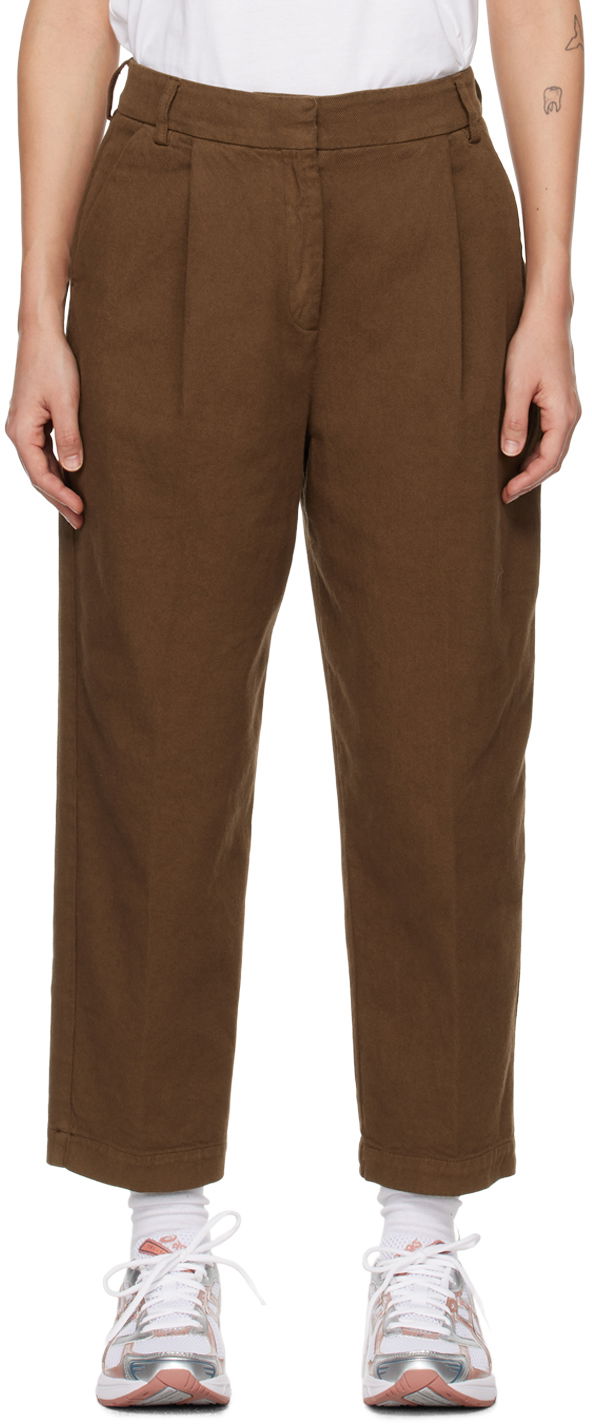 Панталони YMC YMC Market Pleated Trousers Кафяво | Q4UAA, 0