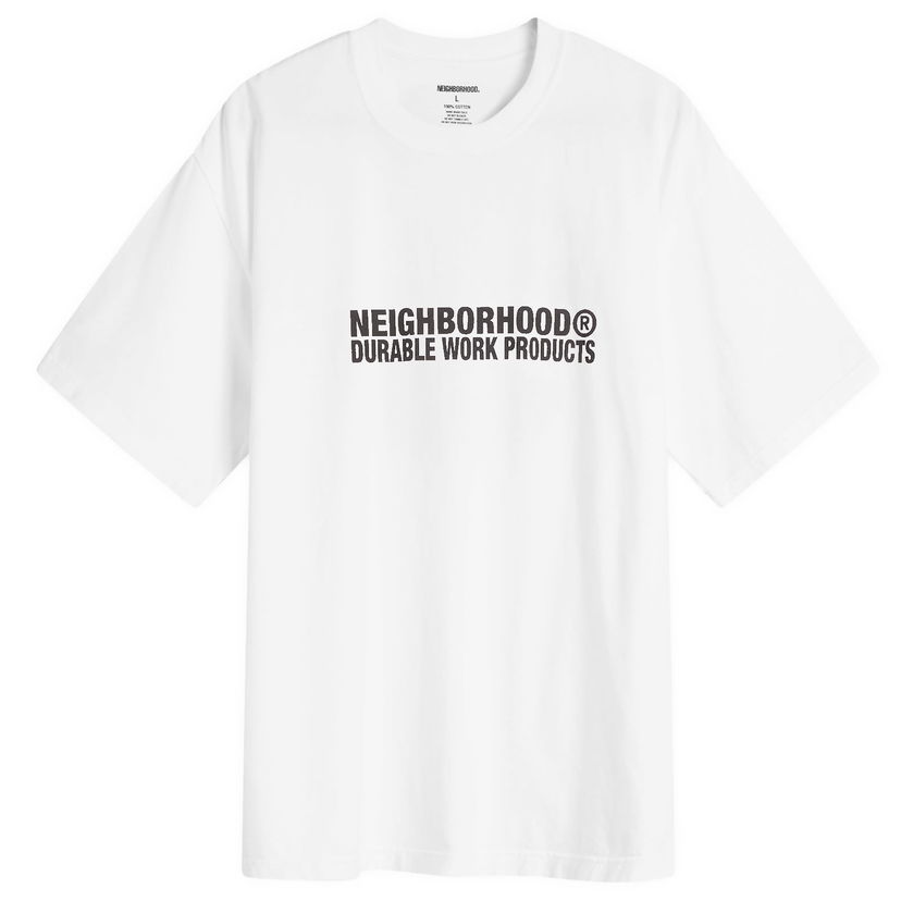 Тениска Neighborhood Men's Sheltech Logo T-Shirt, Size Large Бяло | 251BWNH-CSM02-WHT
