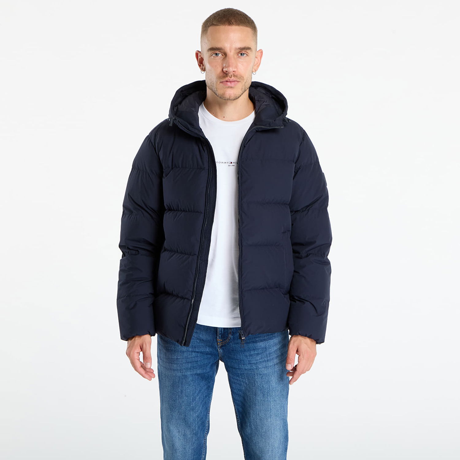 Пухо яке Tommy Hilfiger Tommy Hilfiger Water Repellent Down Hooded Puffer Jacket Тъмно синьо | MW0MW40616 DW5, 0