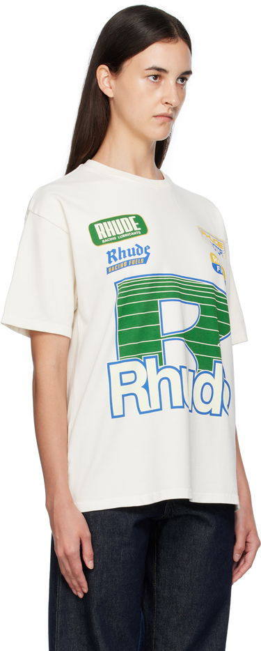 Тениска Rhude Rhude Roadway Racing T-Shirt Бяло | RHPF25TT11012, 4
