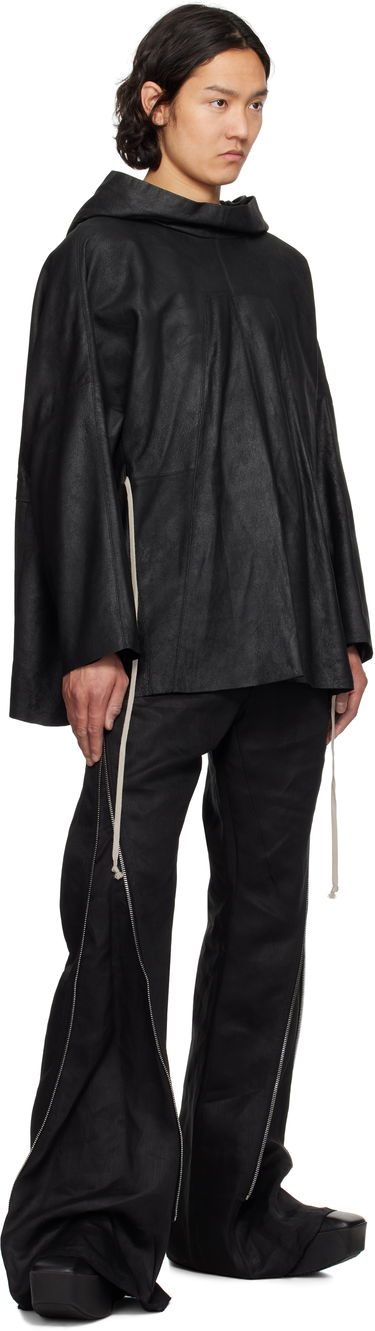 Суитчър Rick Owens Rick Owens Hollywood Hooded Tunic Leather Jacket Черно | RR01E5702 LBA, 4