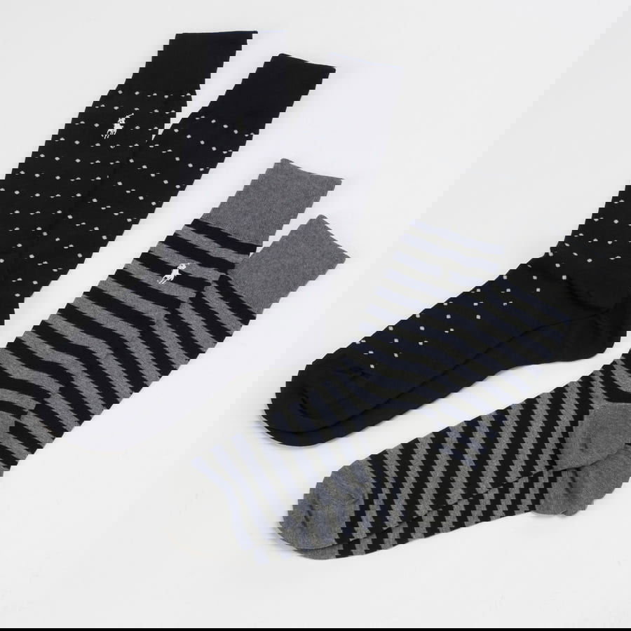 Чорапи Polo by Ralph Lauren Dot Stripe Crew Socks 2Pack Многоцветен | 449655259002, 1