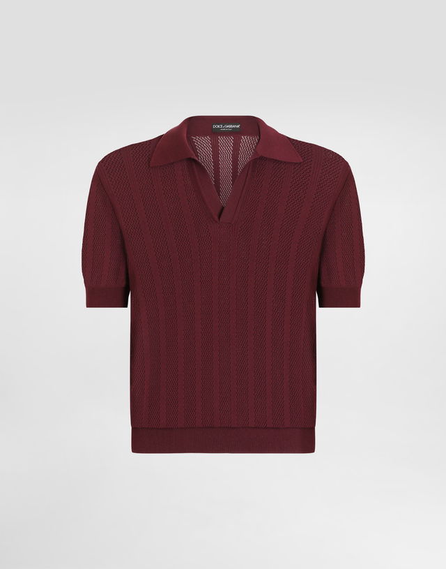 Dolce & Gabbana Openwork Short-Sleeved Polo Shirt