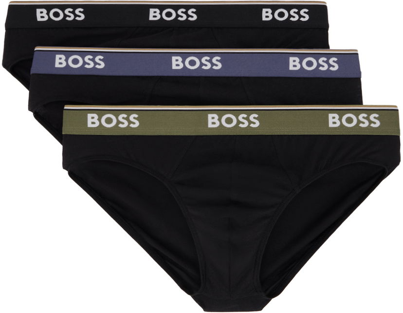 Flexstyle BOSS Three-Pack Black Briefs Черно | 50517826