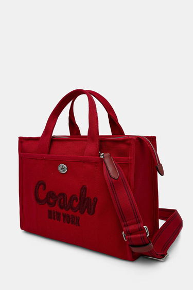 Голяма пазарска чанта Coach Red Canvas Tote Bag Бургунди | CP158, 1
