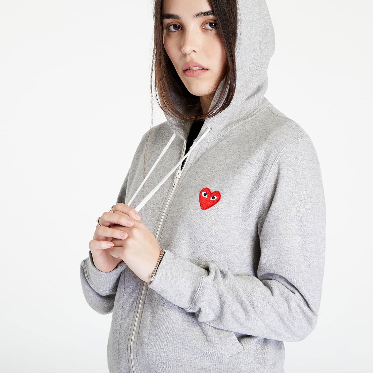 Суитчър Comme des Garçons PLAY Knit Sweatshirt Top Сиво | AZT249 Top Grey, 1