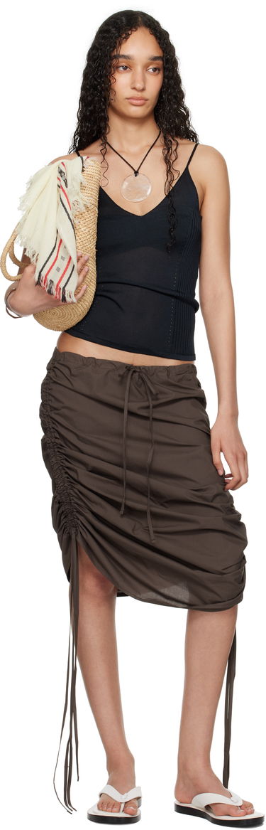 Пола Baserange Baserange Pictorial Strap Midi Skirt Кафяво | Pictorial Skirt, 4
