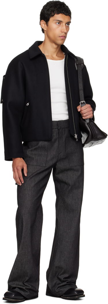 Яке бомбър Courrèges Courrèges Embroidered Wool Bomber Jacket Черно | 325CBL308WO0118, 3