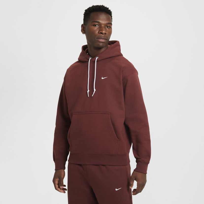 Суитчър Nike Solo Swoosh Fleece Hoodie with Hood Бургунди | DX1355-231