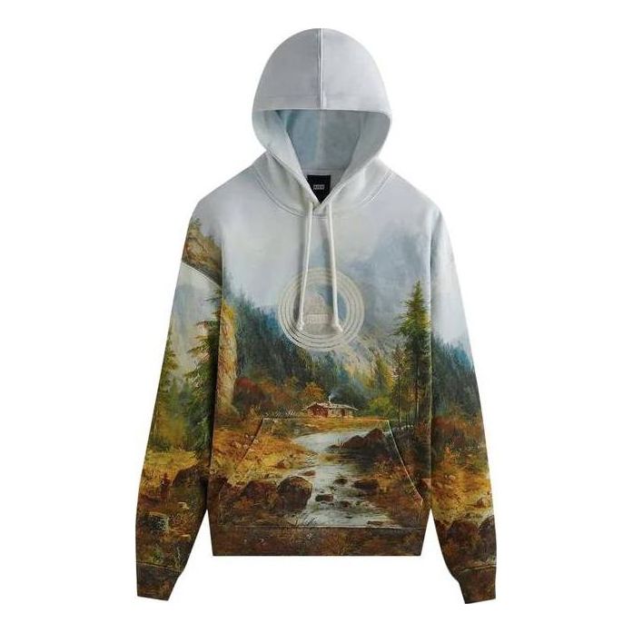 Суитчър KITH KITH Alpine Nelson Terrain Print Hoodie Синьо | KHM030880-320