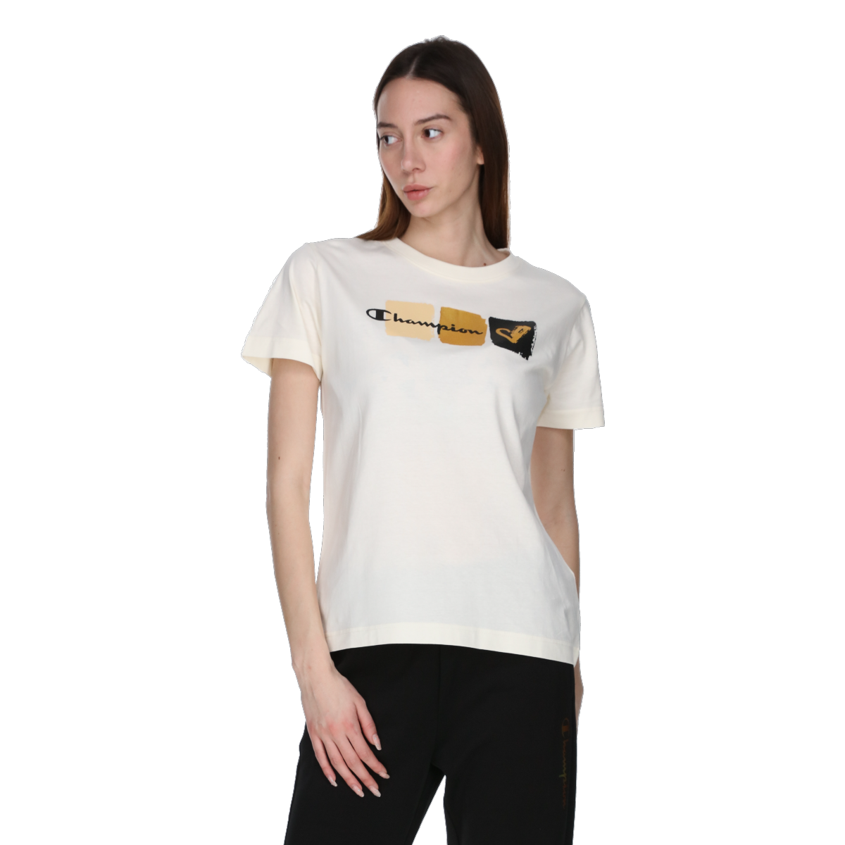Тениска Champion Color Block Graphic Crewneck T-Shirt Бяло | 118296-WW011, 0