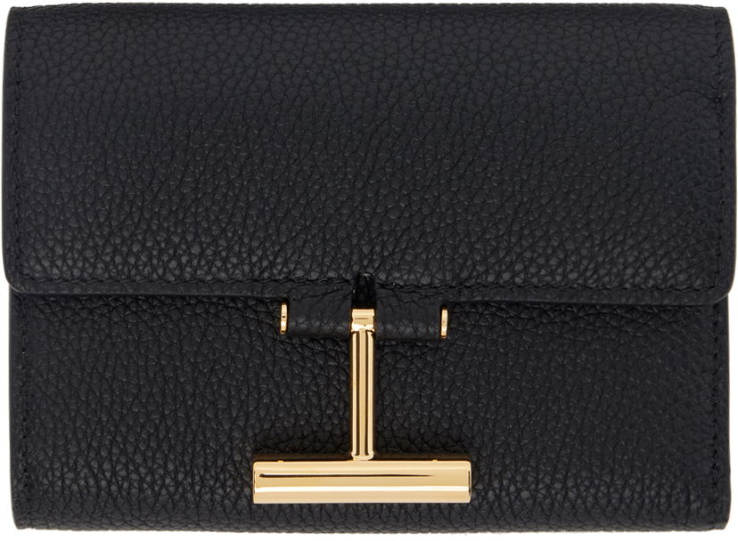 Портфейл Tom Ford Black Grain Leather Tara Compact Wallet Черно | S0403-LCL095G