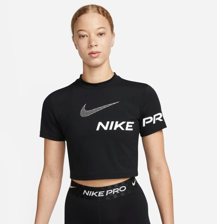 Съкратен топ Nike Pro Dri-FIT Cropped Graphic Top Черно | DX0078-010, 0