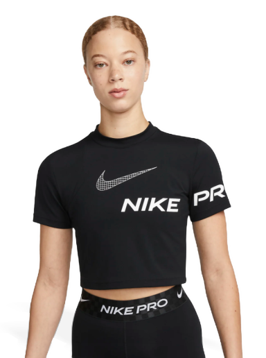 Съкратен топ Nike Pro Dri-FIT Cropped Graphic Top Черно | DX0078-010