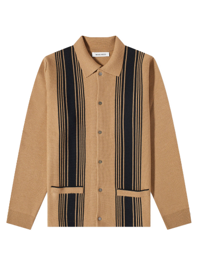 Пуловер WOOD WOOD Chester Stripe Cardigan Кафяво | 12315506-4649-2504