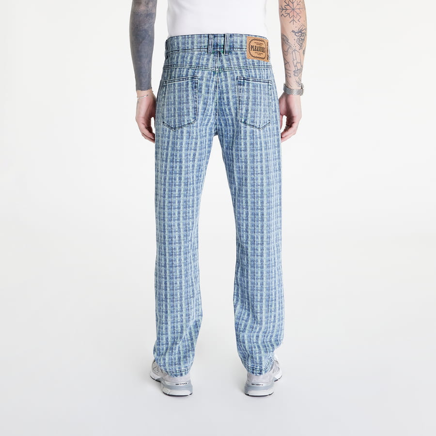 Панталони Pleasures Jeans Dallas Denim Pant Синьо | P22F009 GREEN, 1