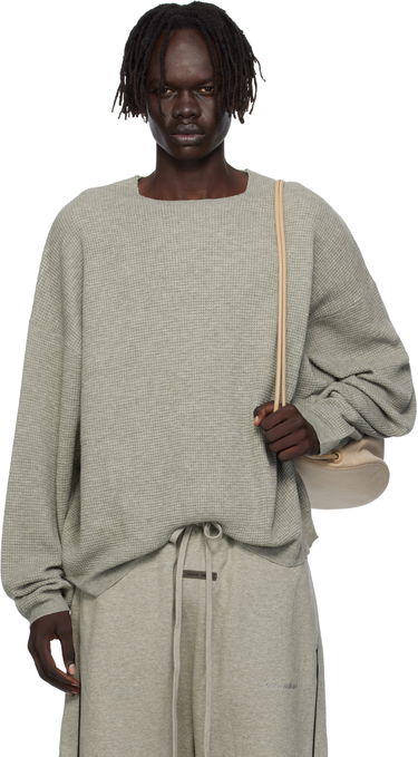 Суитчър Fear of God Fear of God ESSENTIALS Waffle Long Sleeve Crewneck Sweatshirt Сиво | 192SP256165F, 0