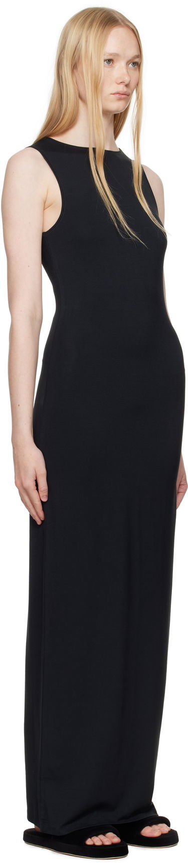 Pокля SKIMS SKIMS Smooth Layers Boat Neck Maxi Dress Черно | DS-DRS-8491W, 1